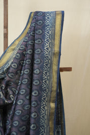 Blue HBP Cotton Silk Saree With Maheshwari Border- SRPCSS1676