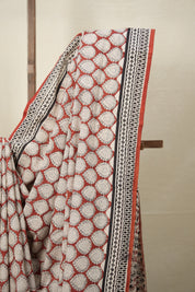 Red Black HBP Cotton Saree - SRRBCS2800