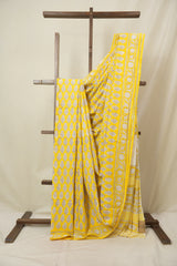 Yellow HBP Cotton Saree - SRYCS3298