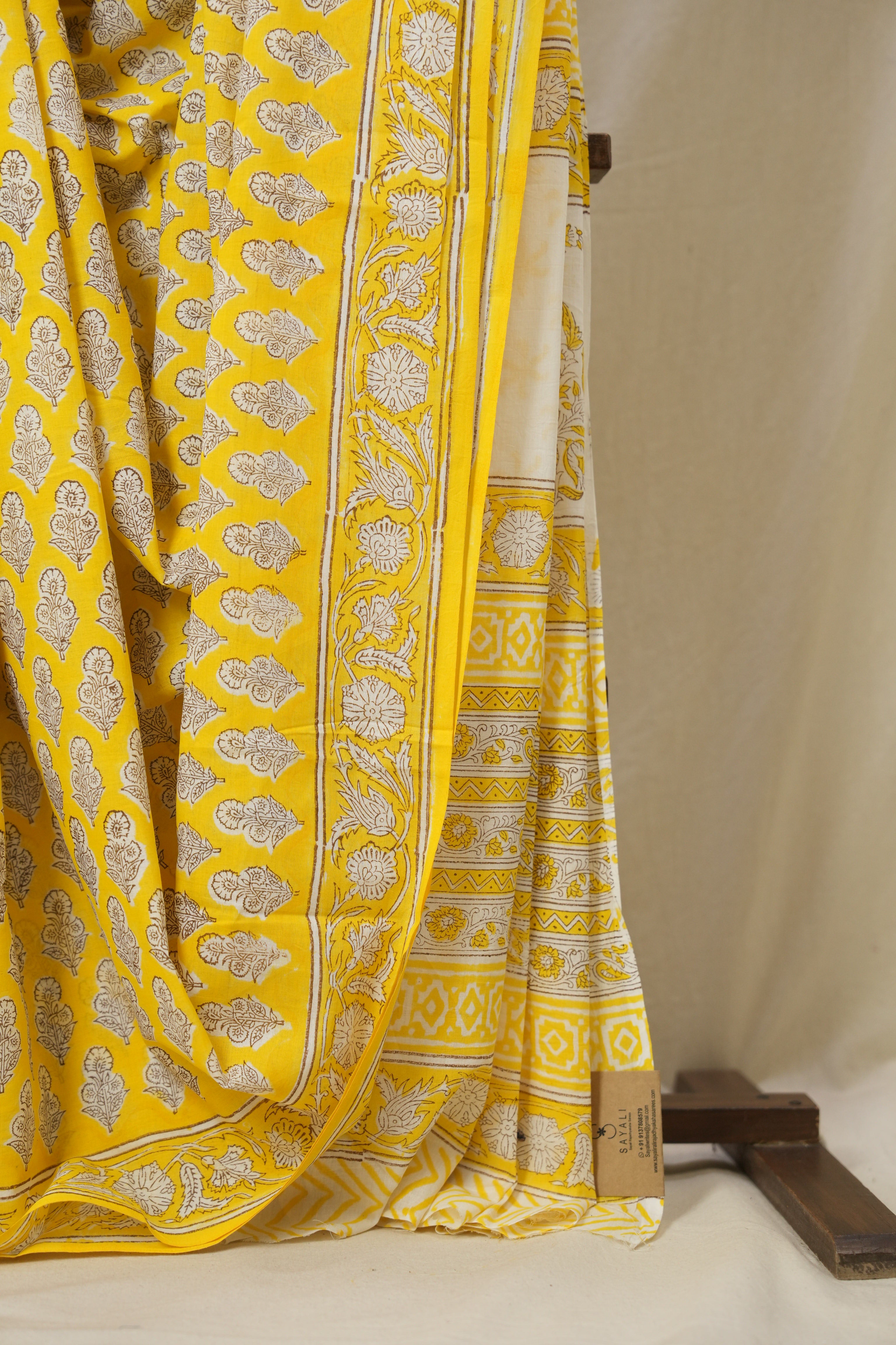 Yellow HBP Cotton Saree - SRYCS3298