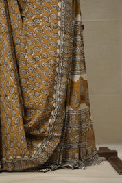 Mustard Yellow HBP Cotton Saree - SRMYCS2799