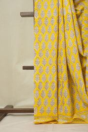Yellow HBP Cotton Saree - SRYCS3298