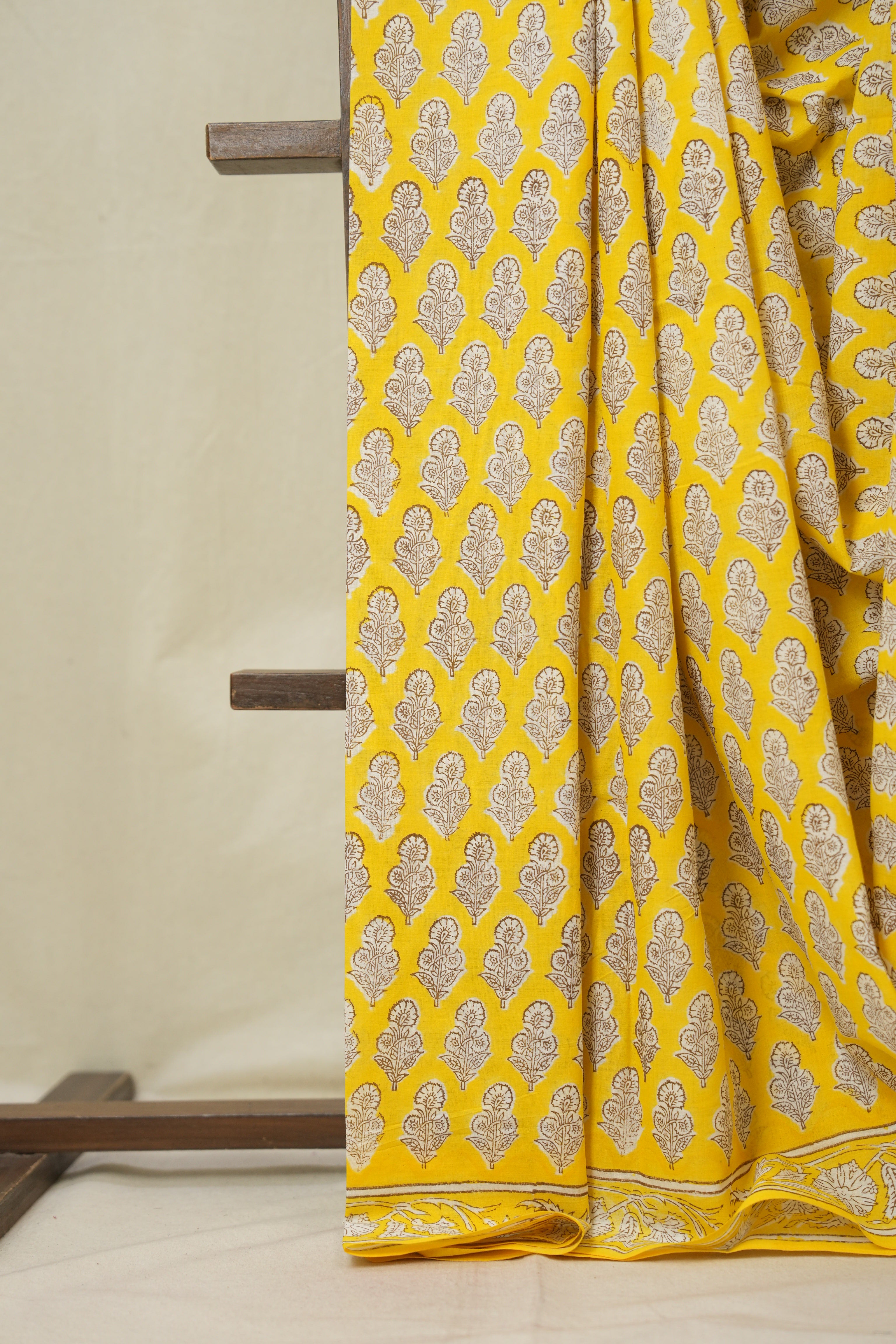 Yellow HBP Cotton Saree - SRYCS3298