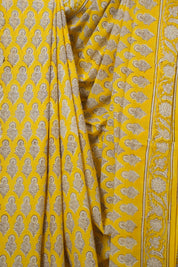 Yellow HBP Cotton Saree - SRYCS3298