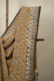 Mustard Yellow HBP Cotton Saree - SRMYCS2799