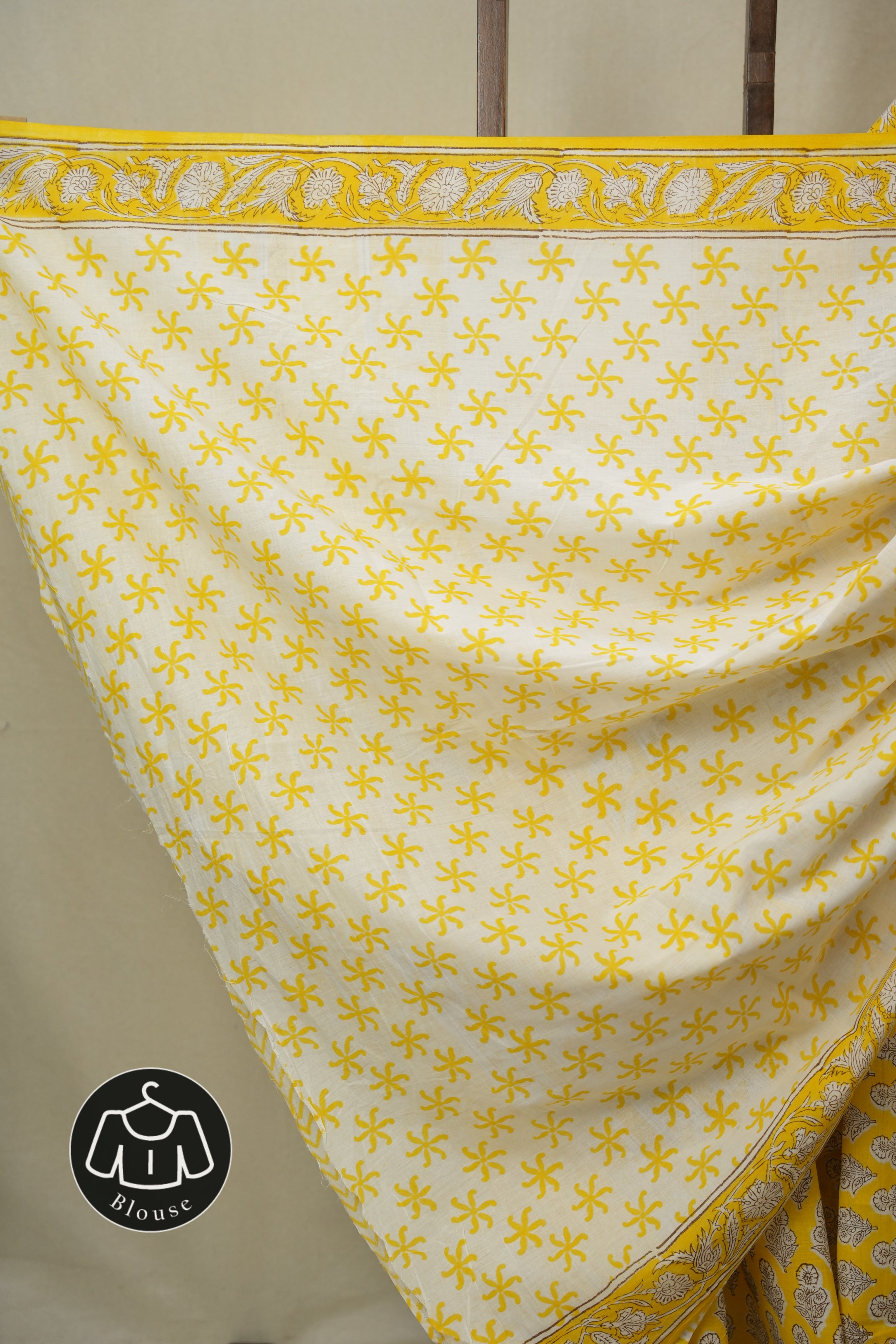 Yellow HBP Cotton Saree - SRYCS3298