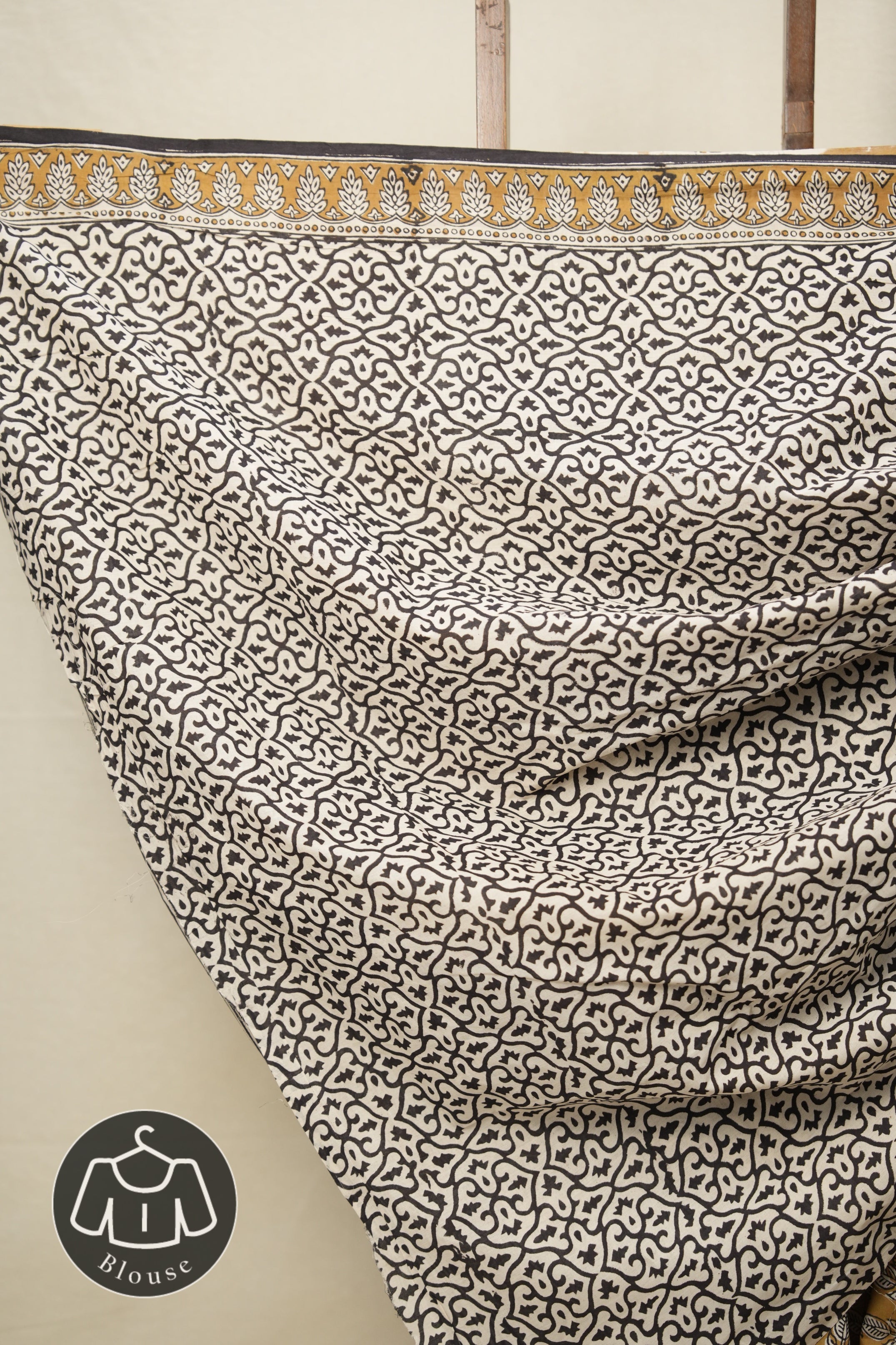 Mustard Yellow HBP Cotton Saree - SRMYCS2799