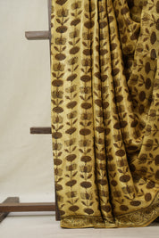 Cream Gold HBP Modal Silk Saree - SRCGMSS535