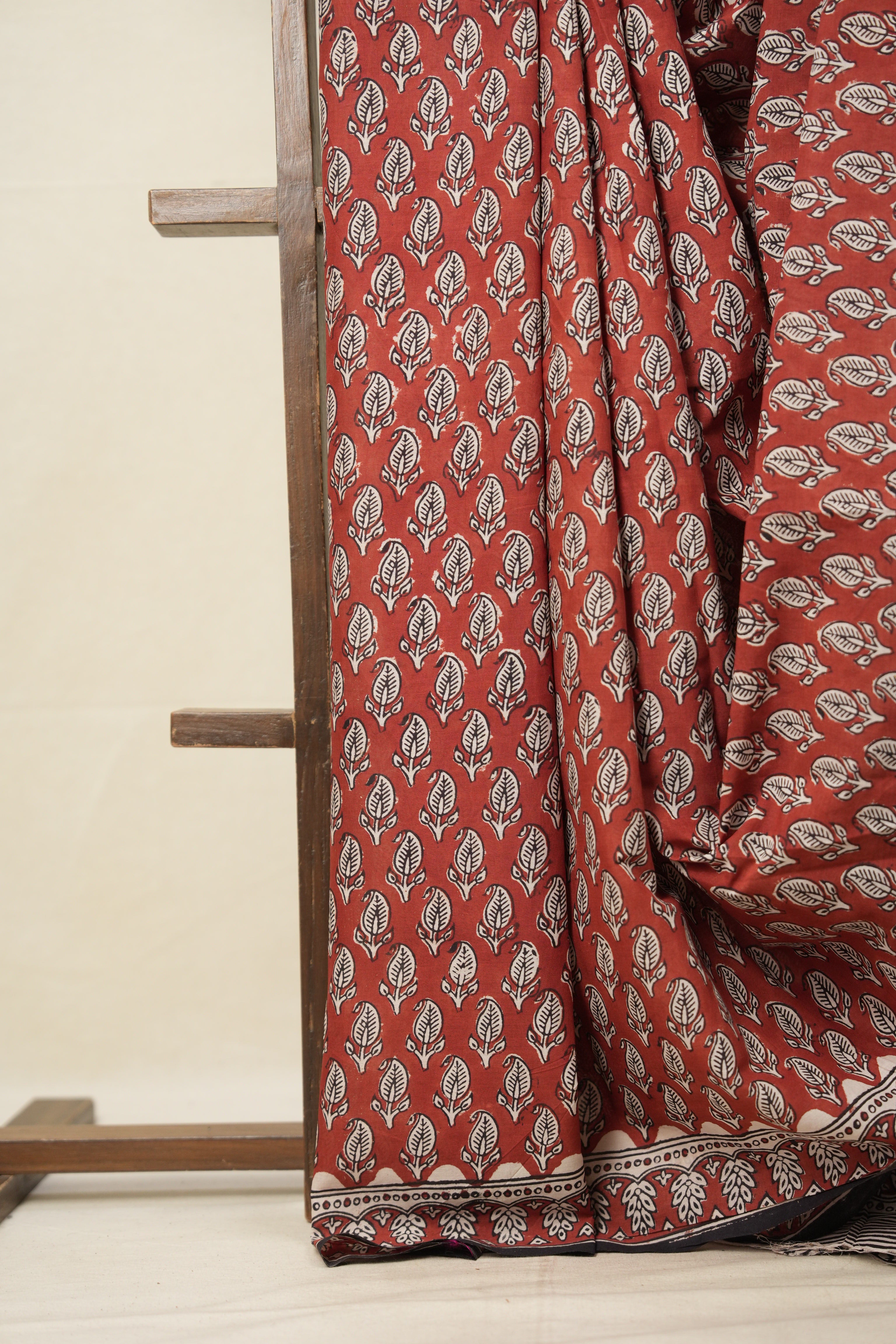 Terracotta Red HBP Cotton Saree - SRTRCS2798