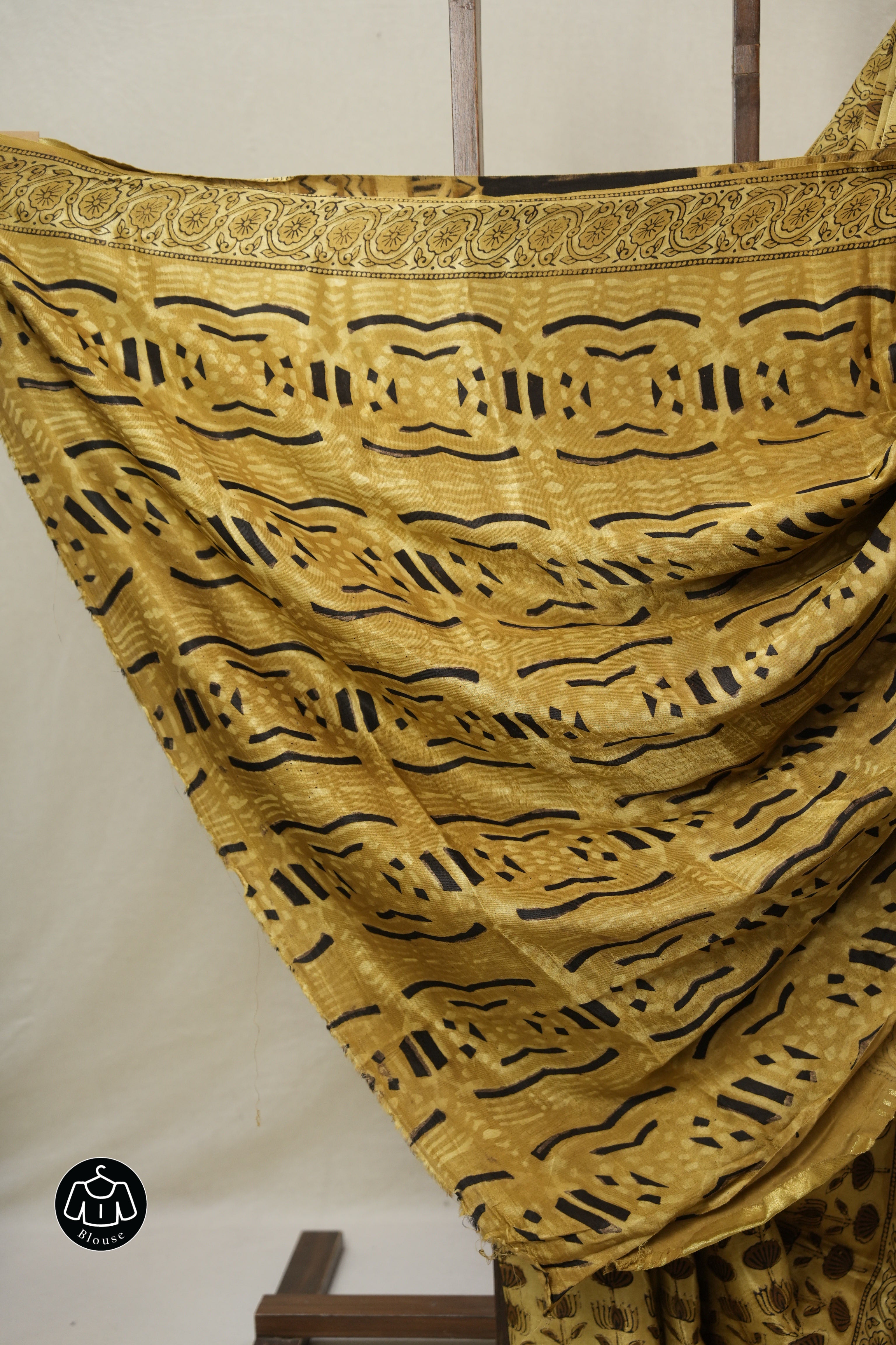 Cream Gold HBP Modal Silk Saree - SRCGMSS535