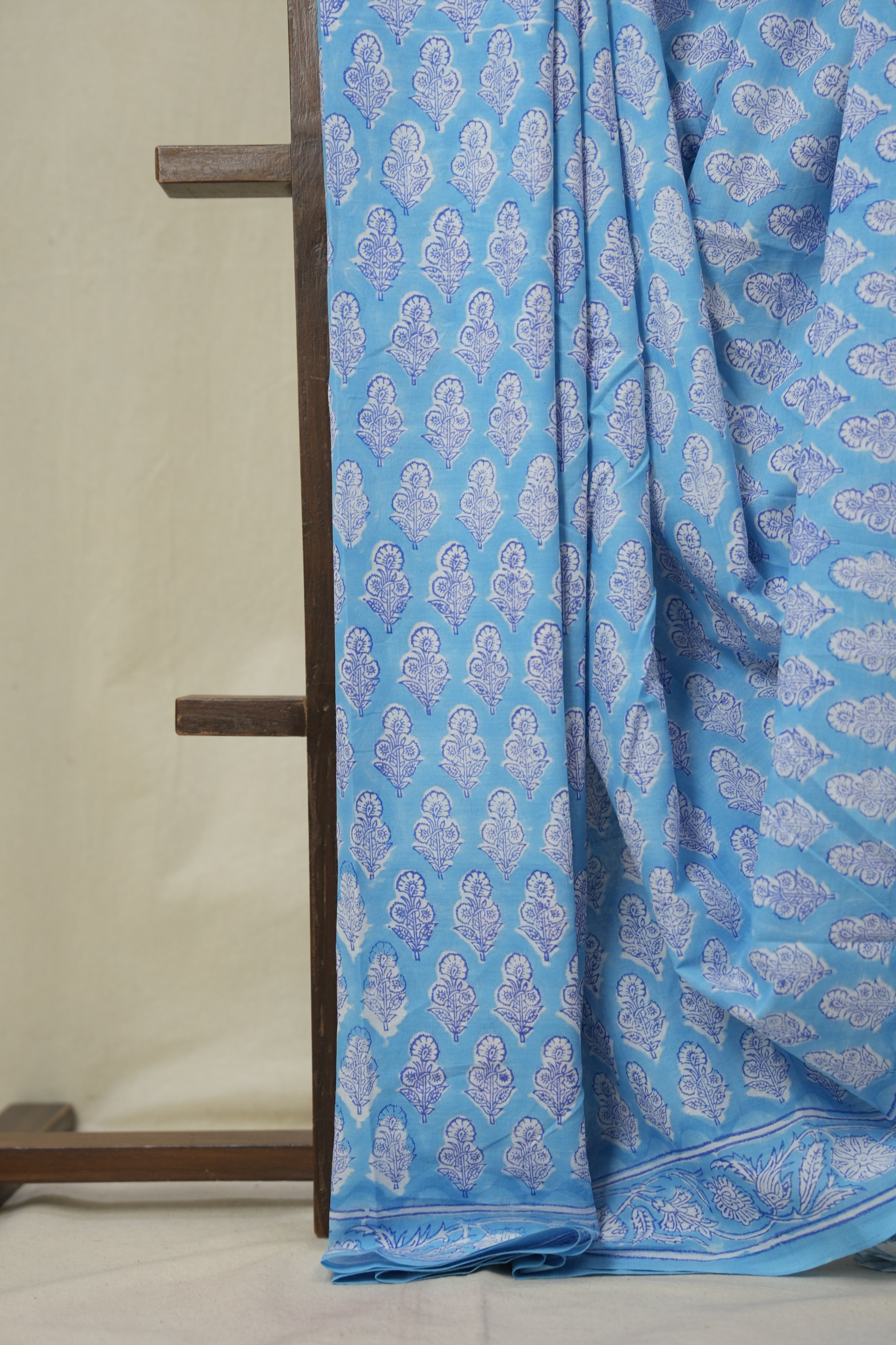 Blue HBP Cotton Saree - SRBCS3300