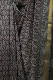 Mauve HBP Cotton Silk Saree with Maheshwari Border - SRMCSS1651