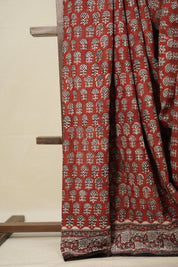 Brick Red HBP Cotton Saree - SRBRCS2797