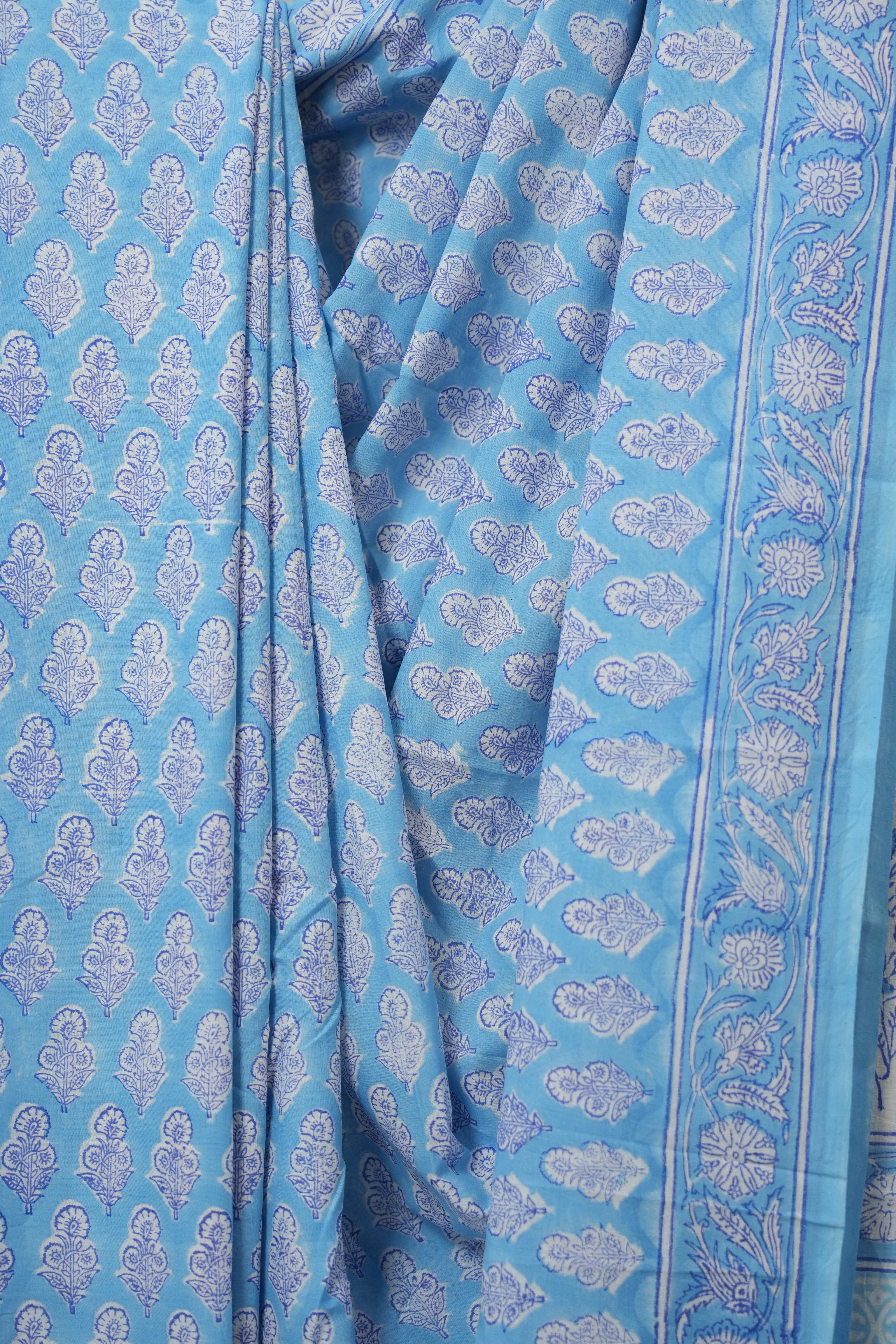 Blue HBP Cotton Saree - SRBCS3300