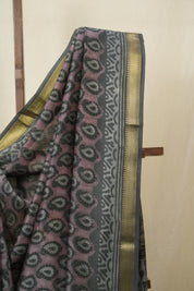 Mauve HBP Cotton Silk Saree with Maheshwari Border - SRMCSS1651