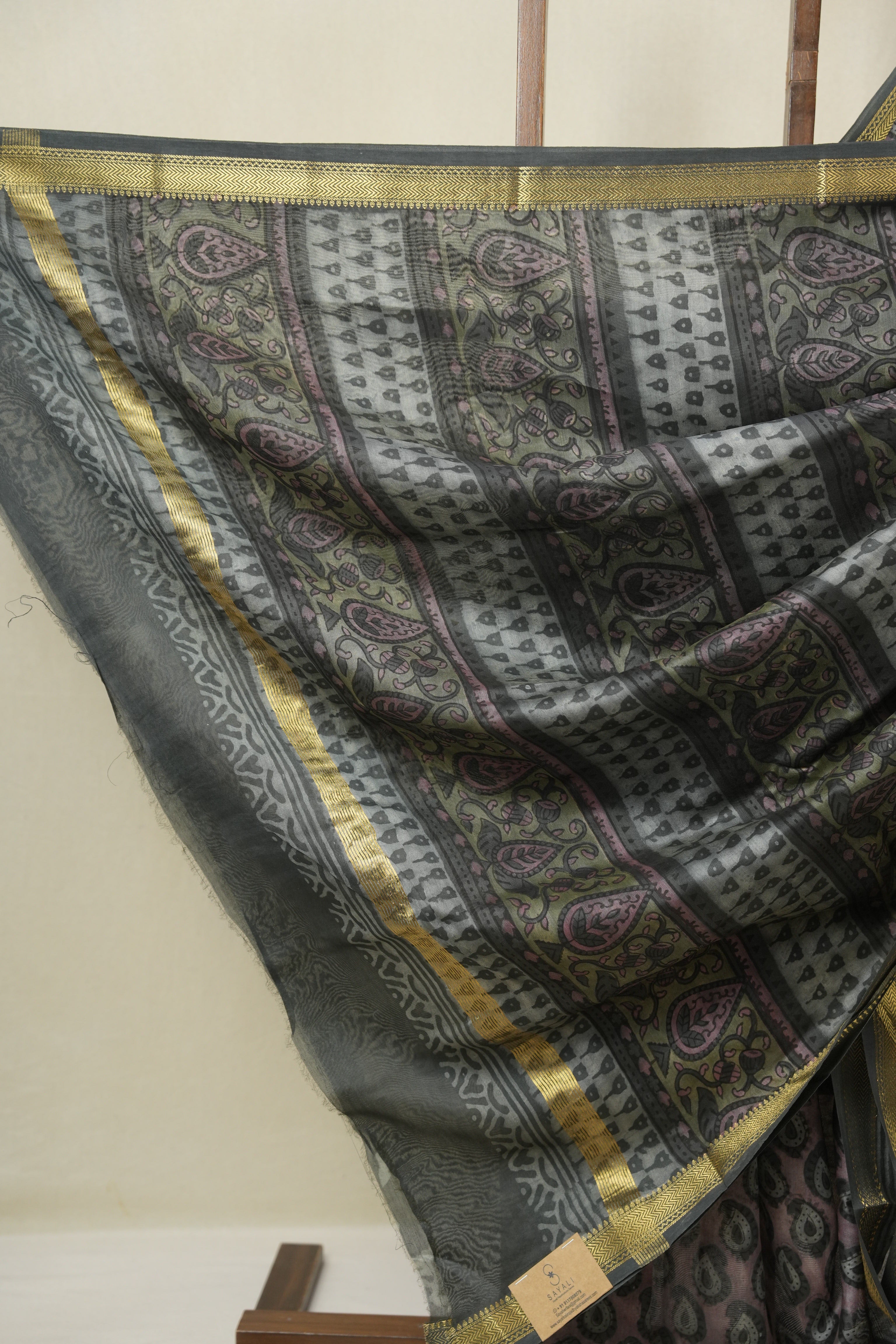 Mauve HBP Cotton Silk Saree with Maheshwari Border - SRMCSS1651
