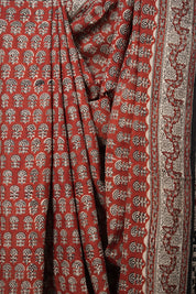 Brick Red HBP Cotton Saree - SRBRCS2797