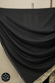 Black Cotton Patchwork Saree-SRBCPS236