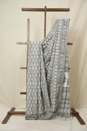 Grey HBP Cotton Saree - SRGCS3297