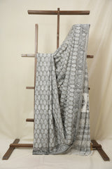 Grey HBP Cotton Saree - SRGCS3297