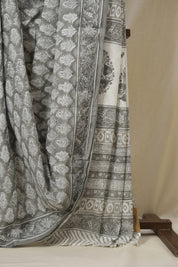 Grey HBP Cotton Saree - SRGCS3297