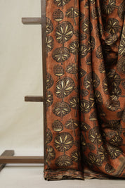 Metallic Orange HBP Modal Silk Saree - SRMOMSS533