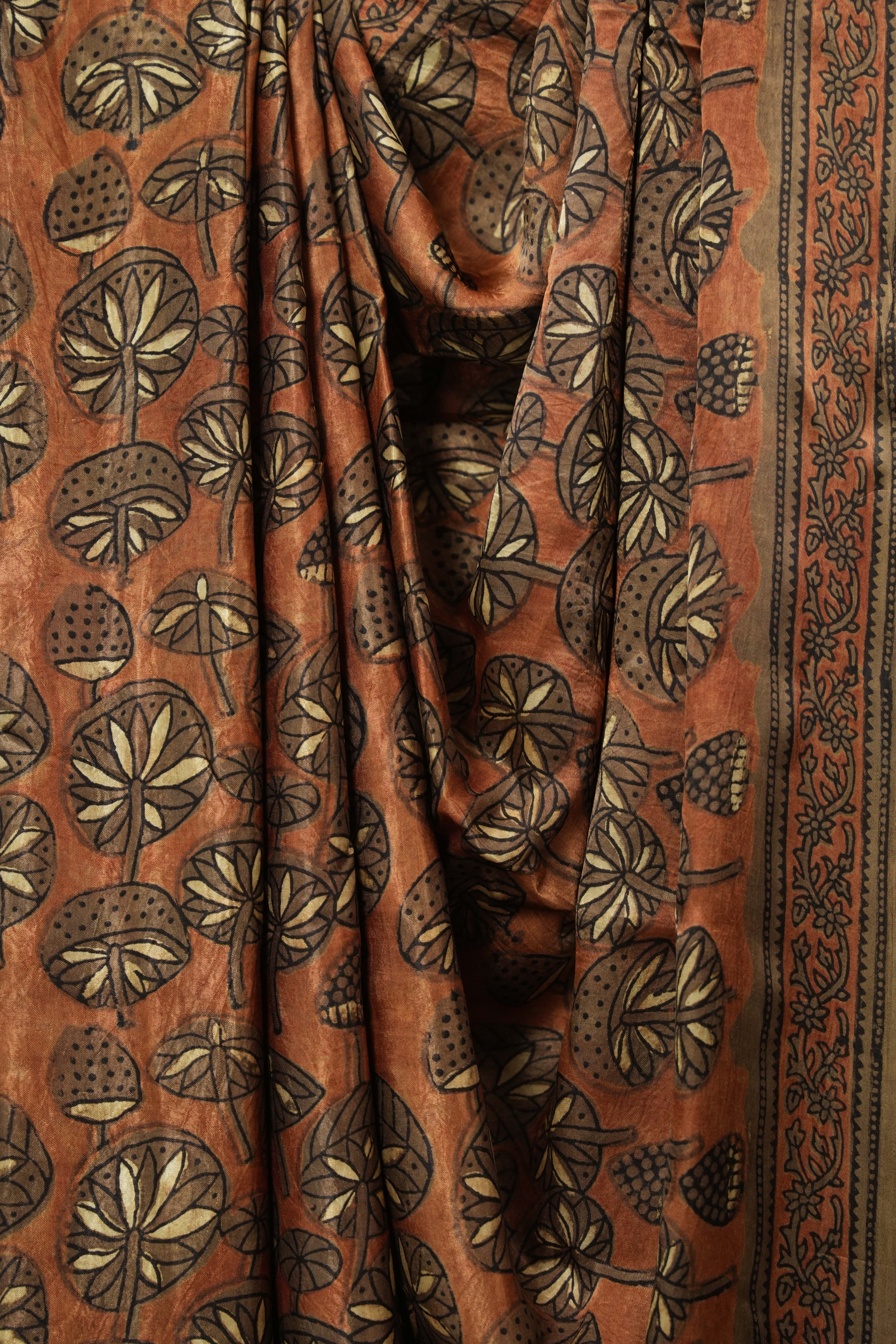 Metallic Orange HBP Modal Silk Saree - SRMOMSS533