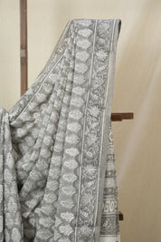 Grey HBP Cotton Saree - SRGCS3297