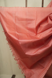 Peach Tussar Silk Saree - SRPTSS1891