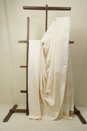 White Tussar Silk Saree - SRWTSS1890