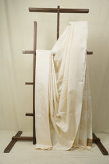 White Tussar Silk Saree - SRWTSS1890