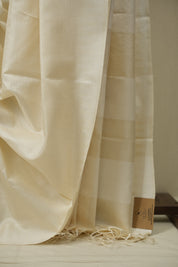 White Tussar Silk Saree - SRWTSS1890