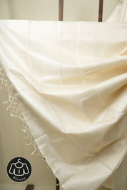 White Tussar Silk Saree - SRWTSS1890