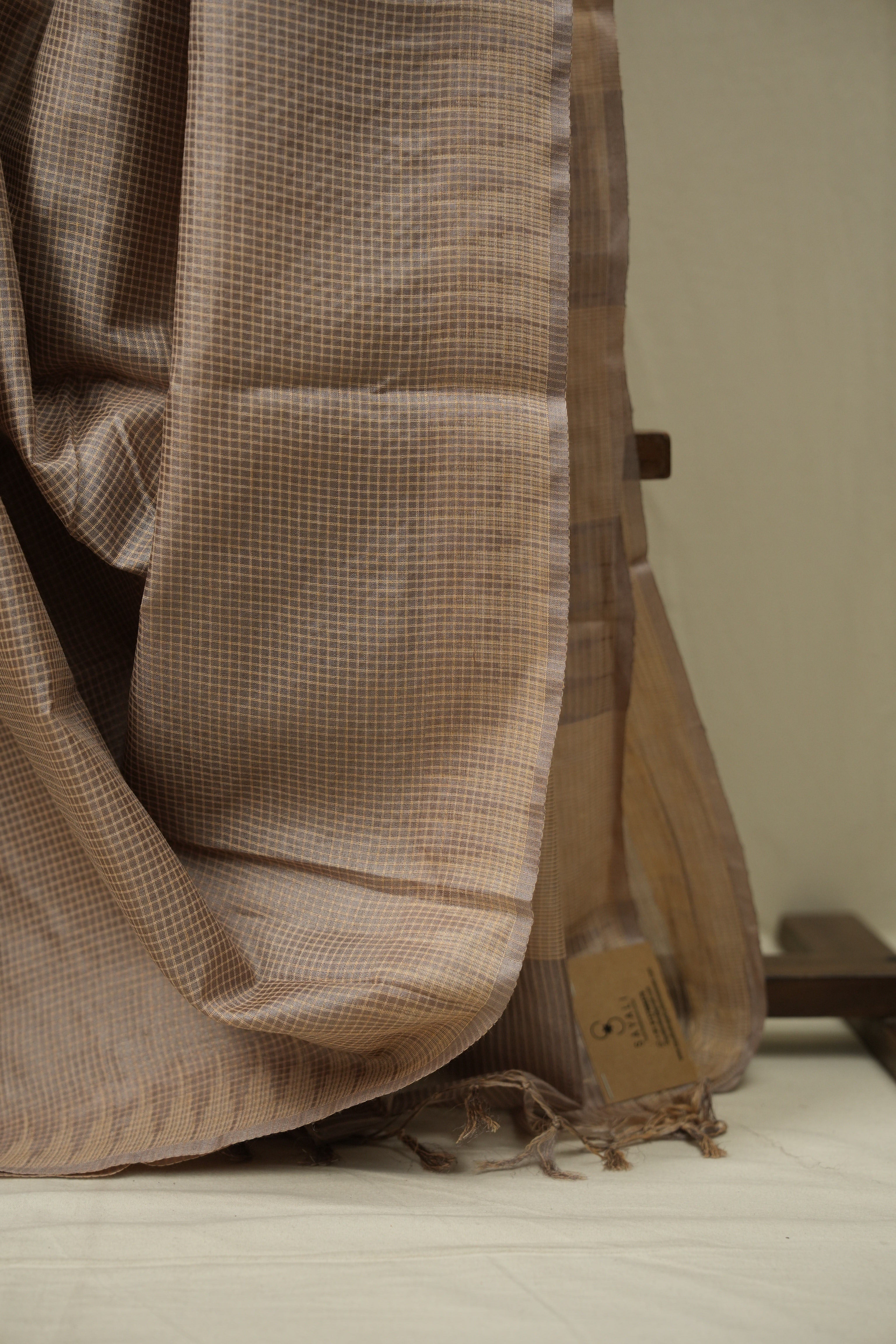 Grey Tussar Silk Saree - SRGTSS1892