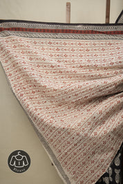 White-Black HBP Cotton Saree - SRWBCS2805