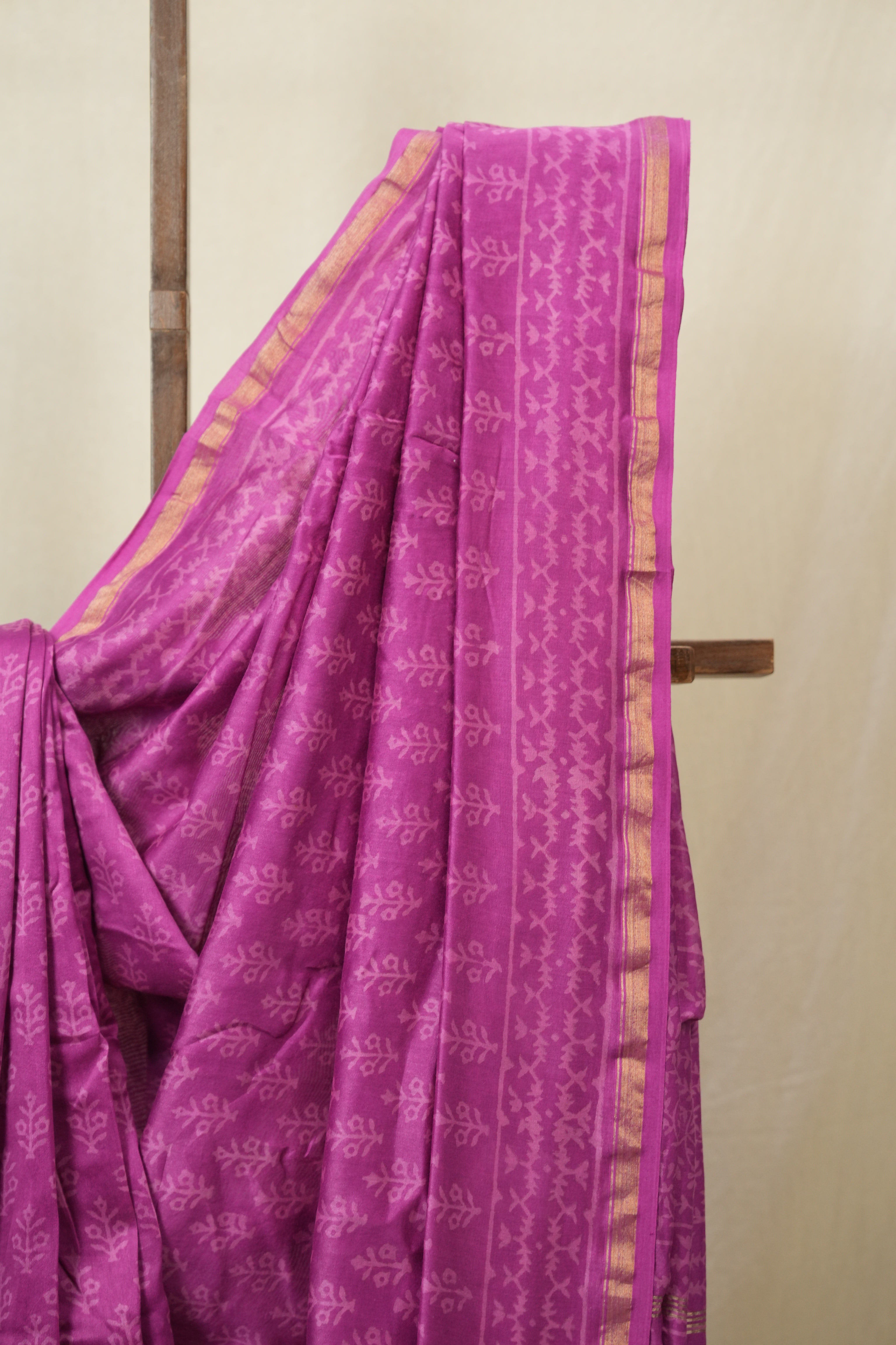 Pink HBP Cotton Silk Saree with Chanderi Border - SRPCSS1646