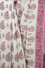 Ivory PinK  HBP Cotton Saree - SRIPCS3345