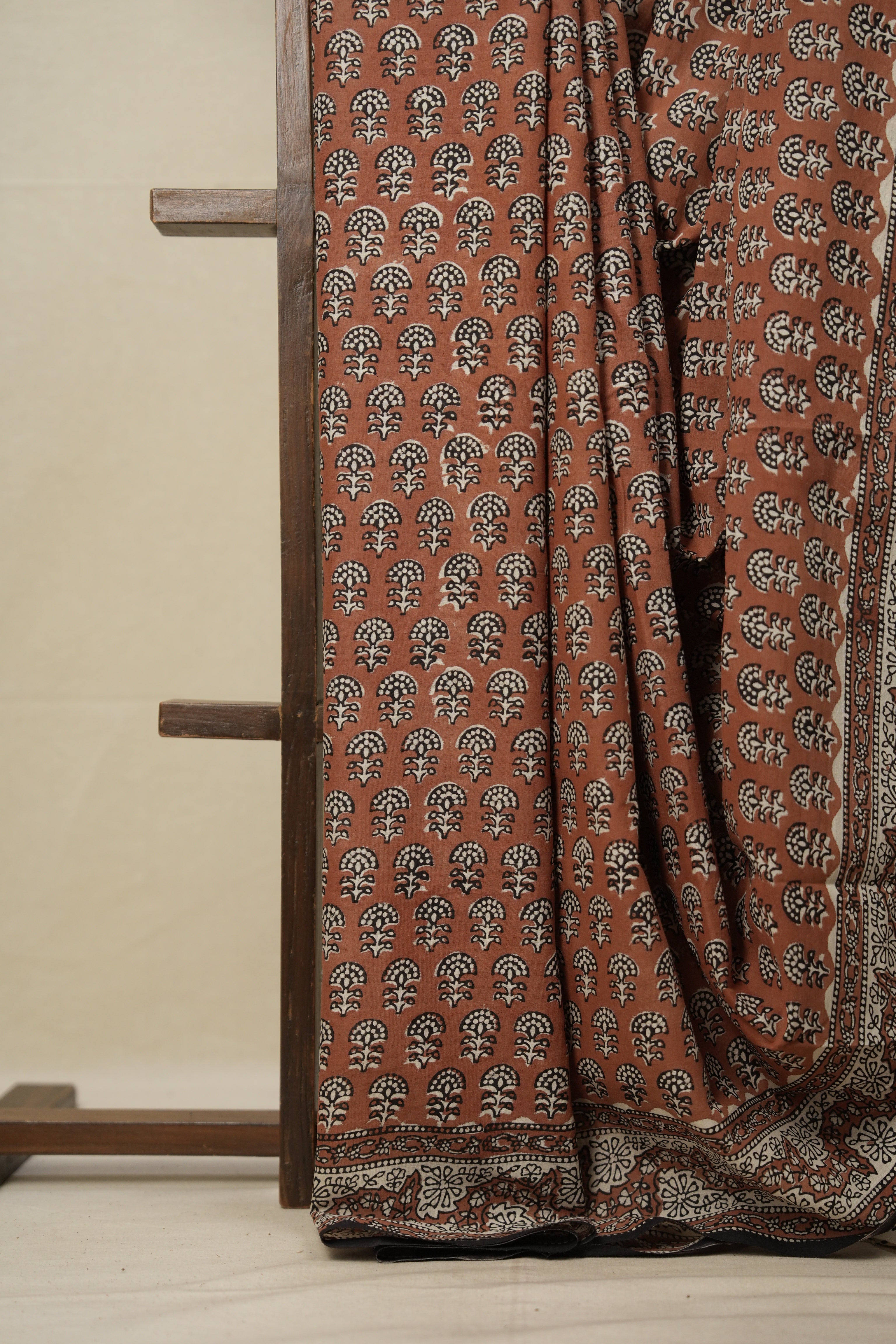 Brown Cream HBP Cotton Saree - SRBCCS2804