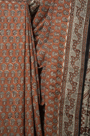 Brown Cream HBP Cotton Saree - SRBCCS2804