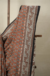 Brown Cream HBP Cotton Saree - SRBCCS2804