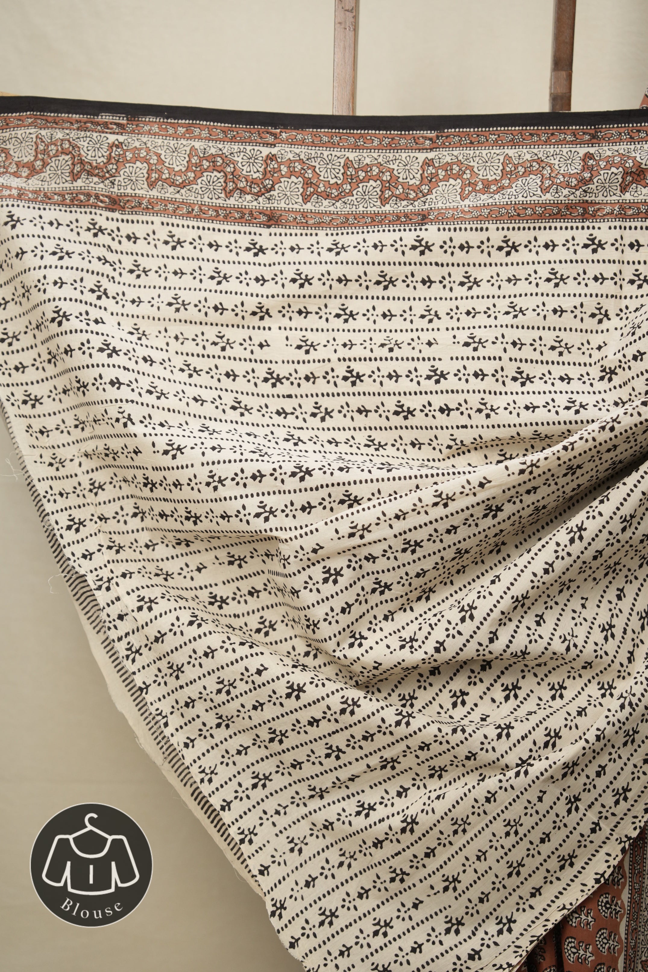 Brown Cream HBP Cotton Saree - SRBCCS2804