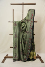 Moss Green HBP Modal Silk Saree - SRMGMSS542