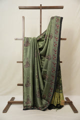 Moss Green HBP Modal Silk Saree - SRMGMSS542