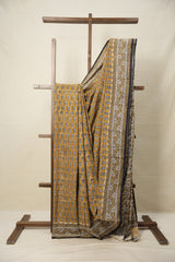 Olive Brown HBP Cotton Saree - SROBCS2807