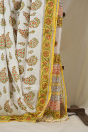 White Floral Cotton  HBP Cotton Saree - SRWFCS3346