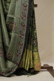 Moss Green HBP Modal Silk Saree - SRMGMSS542