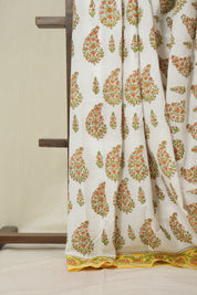 White Floral Cotton  HBP Cotton Saree - SRWFCS3346