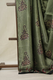 Moss Green HBP Modal Silk Saree - SRMGMSS542