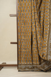 Olive Brown HBP Cotton Saree - SROBCS2807