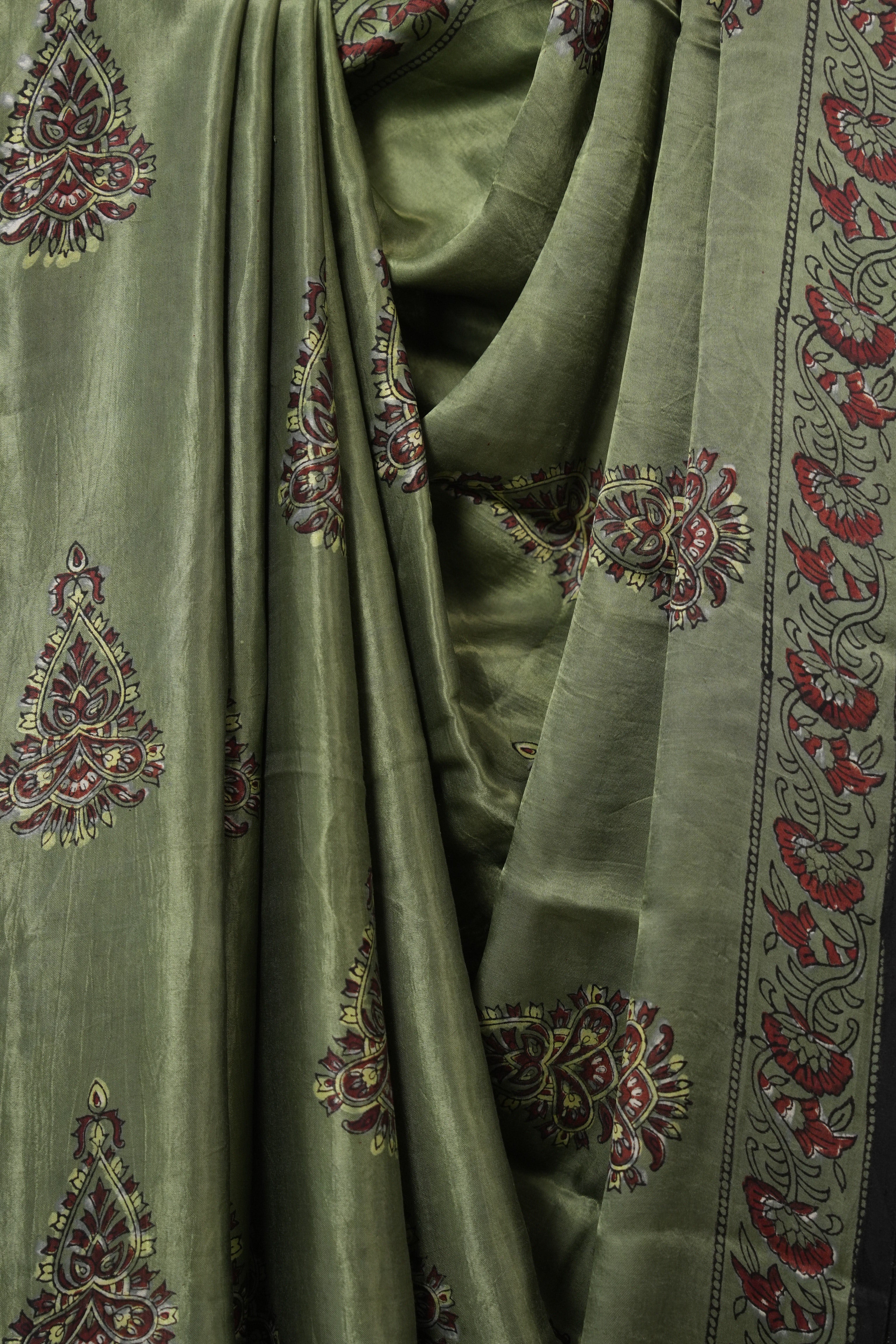 Moss Green HBP Modal Silk Saree - SRMGMSS542